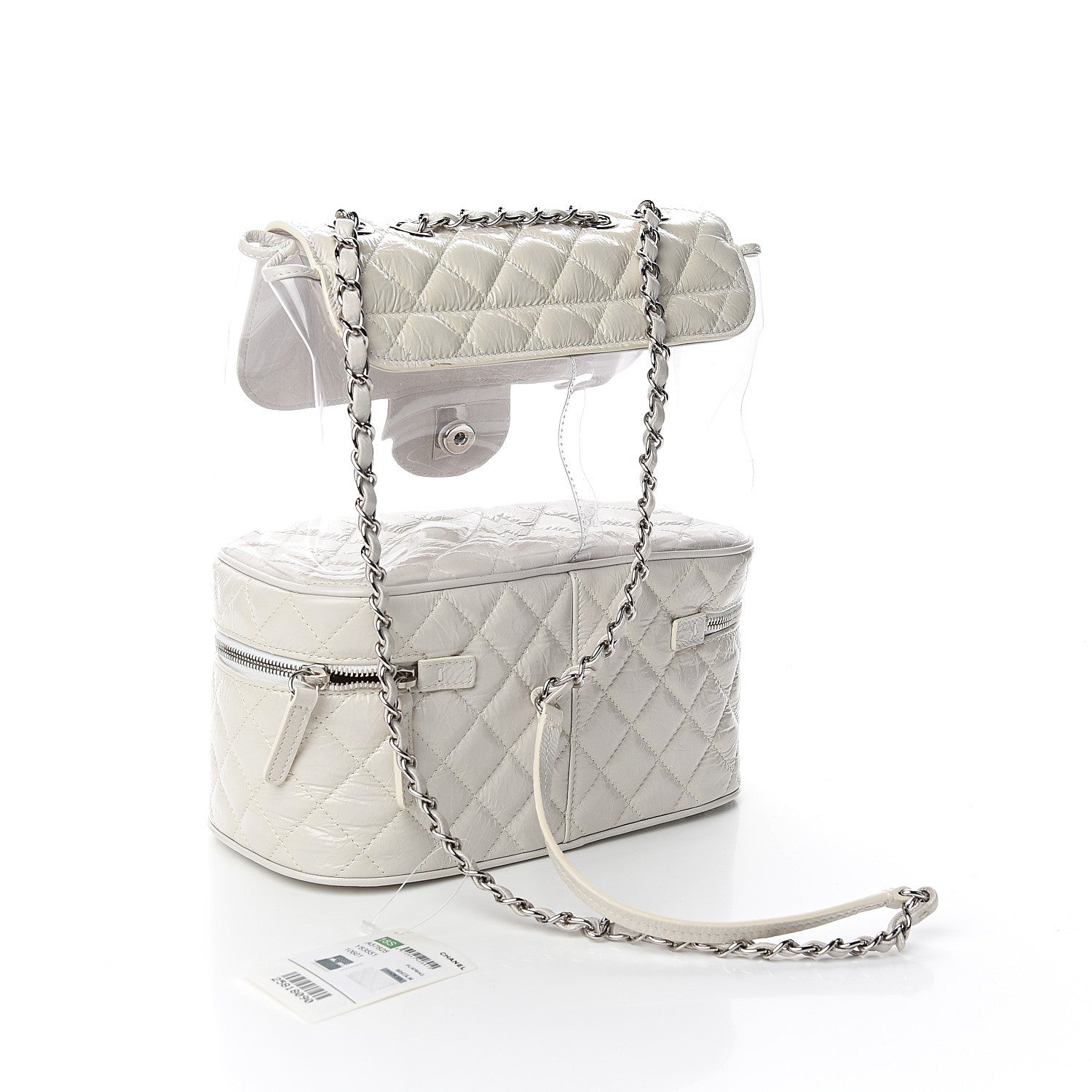 Chanel Crumpled Calfskin PVC Quilted Backpack White 2 of 12
