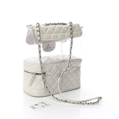 Chanel Crumpled Calfskin PVC Quilted Backpack White 2 of 12