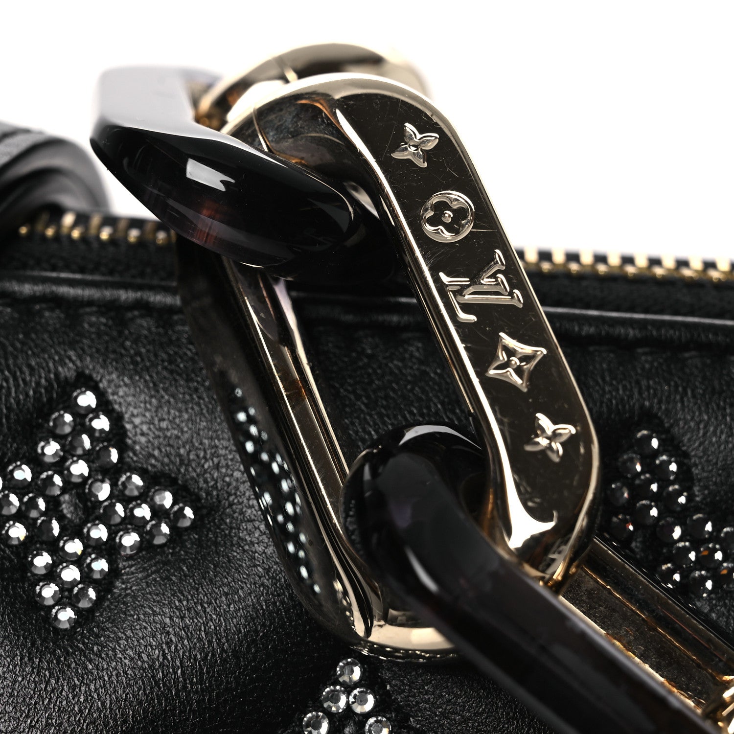 Louis Vuitton Lambskin Crystal Embellished Monogram Coussin BB Black 9 of 10