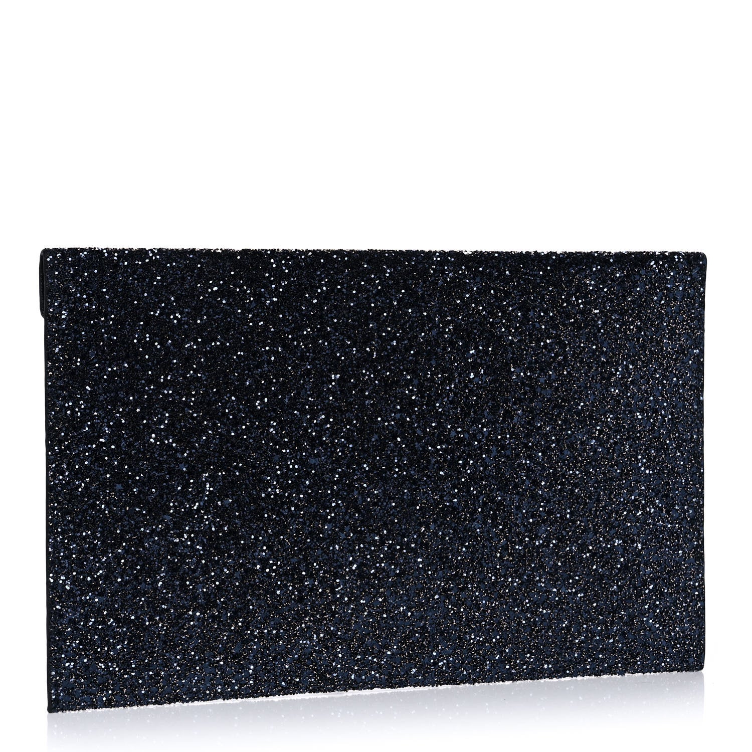 Jimmy Choo Star Coarse Glitter Rosetta Envelope Clutch Navy Mix 3 of 8