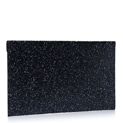 Jimmy Choo Star Coarse Glitter Rosetta Envelope Clutch Navy Mix 3 of 8
