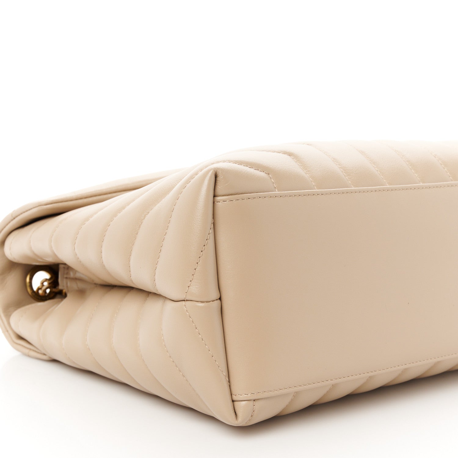 Saint Laurent Calfskin Y Quilted Monogram Medium Loulou Chain Satchel Dark Beige 10 of 12
