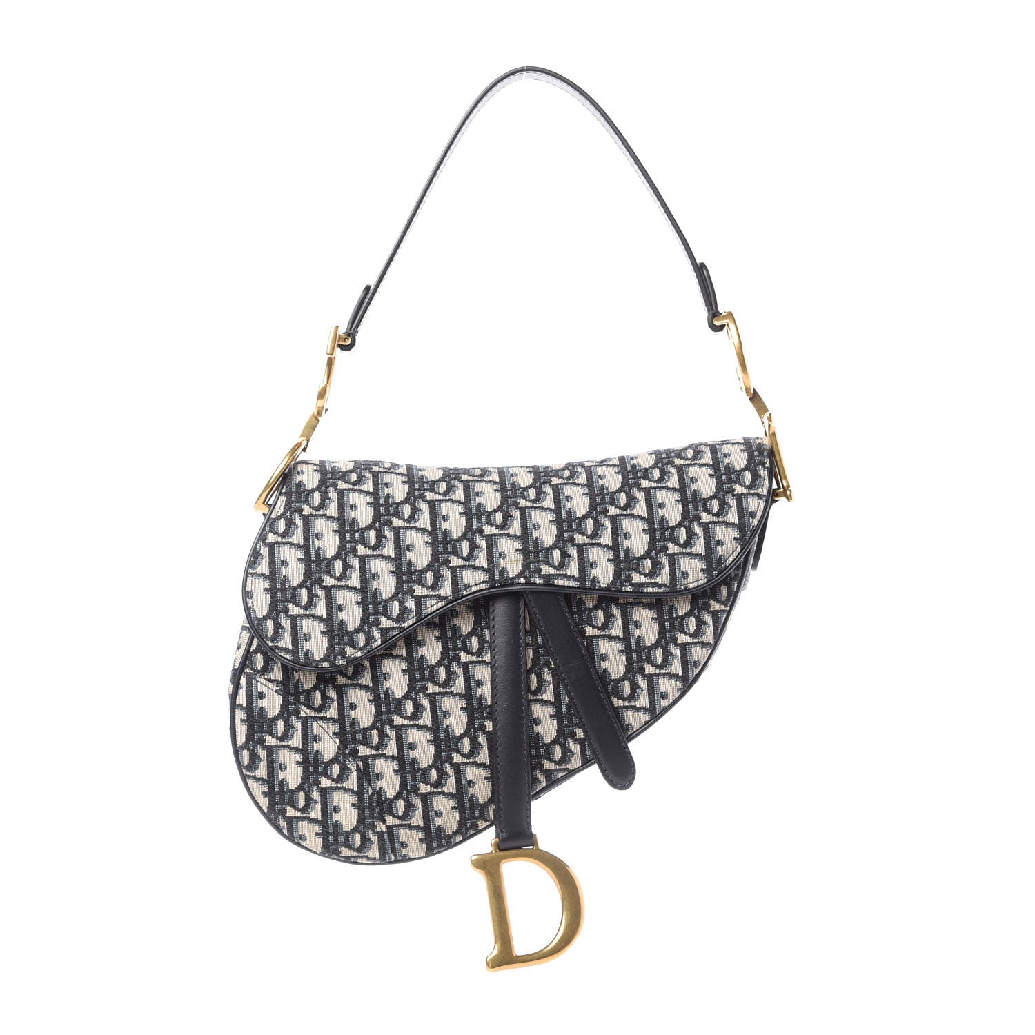 Christian Dior Oblique Saddle Bag Blue 1 of 10