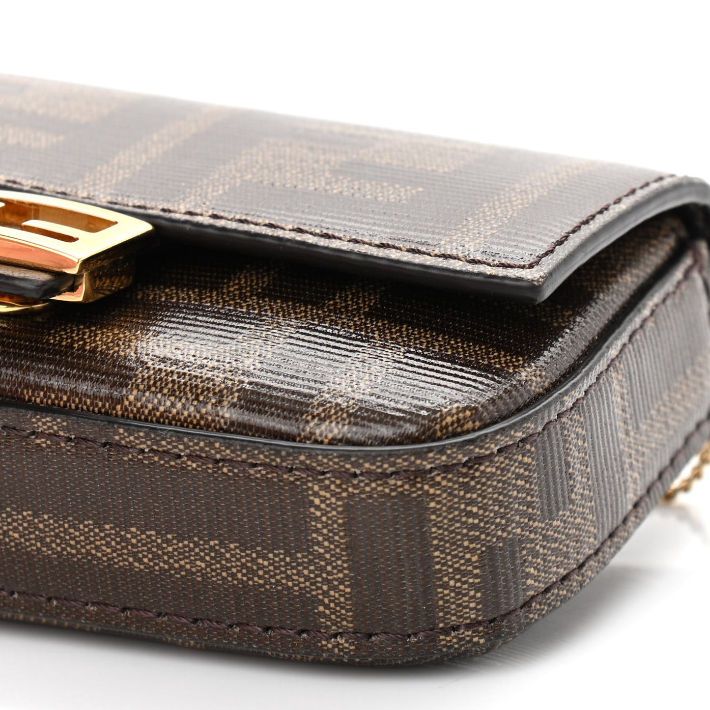 Glazed Fabric FF 1974 Nano Baguette Charm Mogano Panna