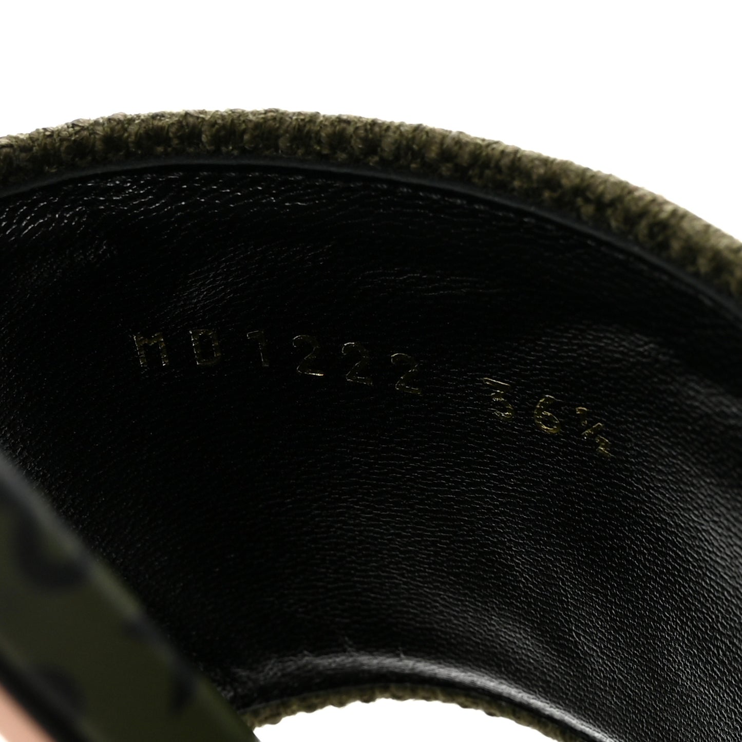 Canvas Union Embroidered Dway Flat Slide Sandals 36.5 Kaki