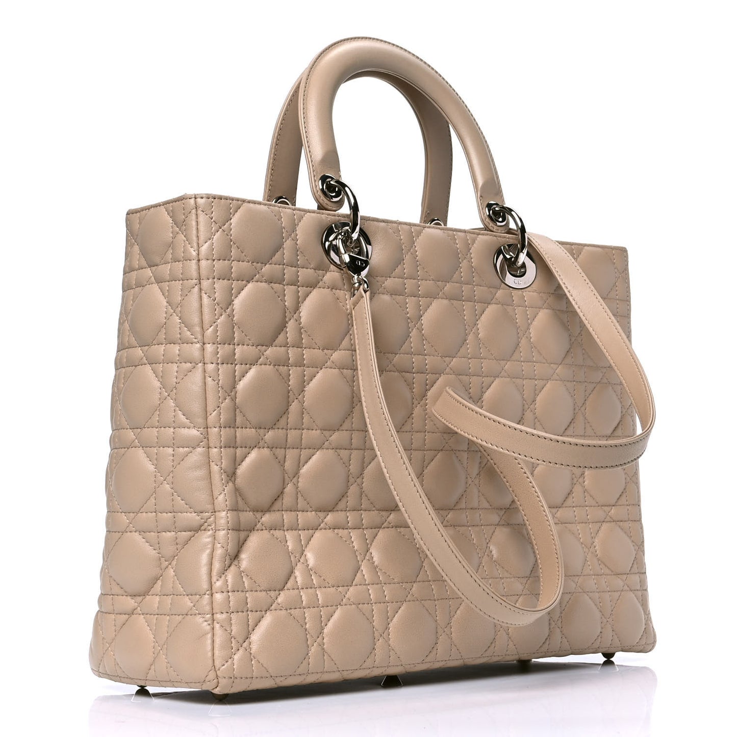 Lambskin Cannage Large Lady Dior Beige