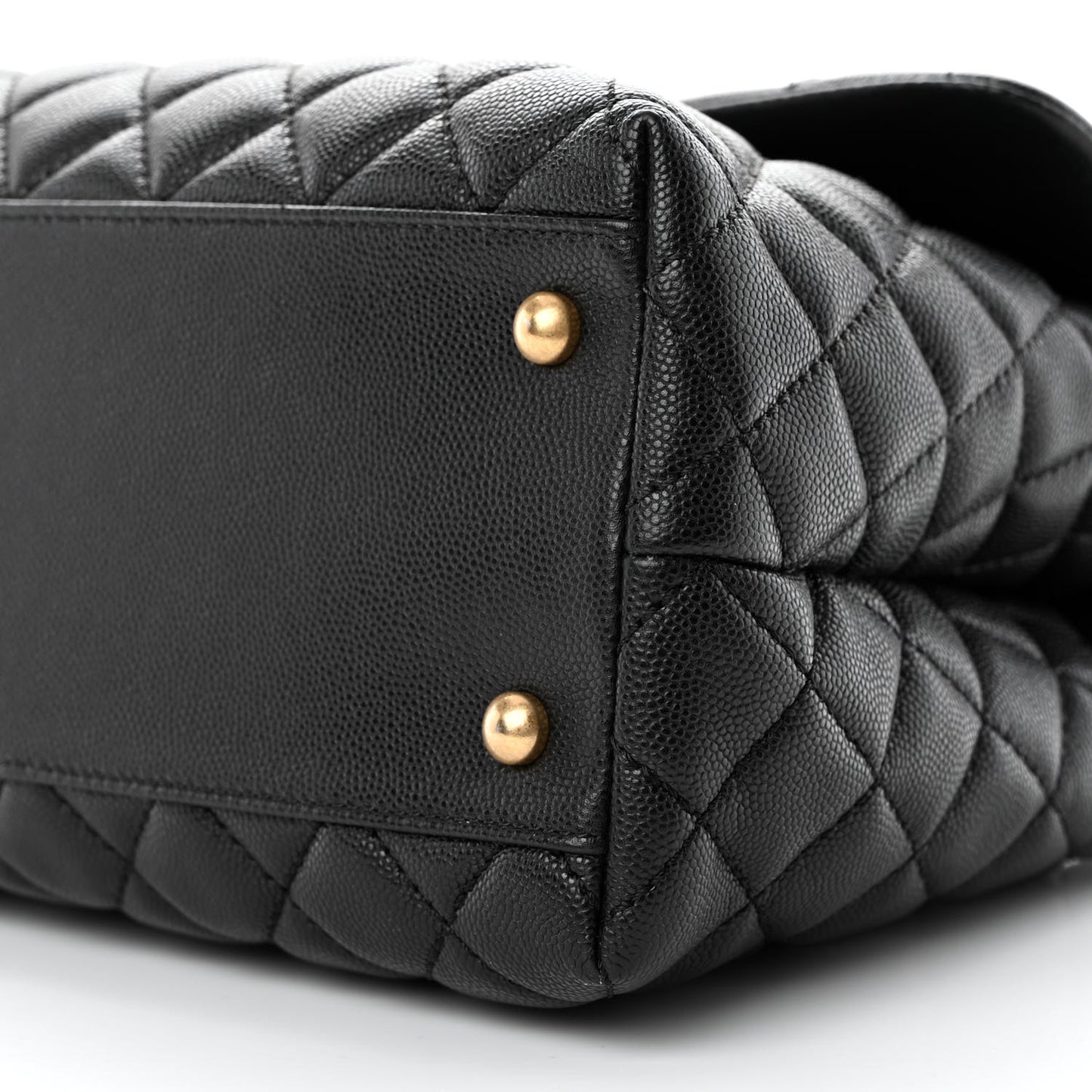 Caviar Quilted Medium Coco Handle Flap Black