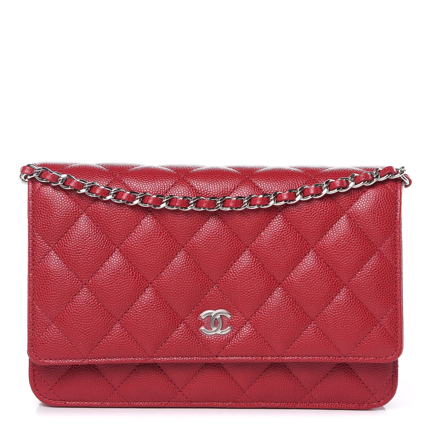 Chanel Caviar Quilted Wallet On Chain WOC Dark Pink 1 of 12