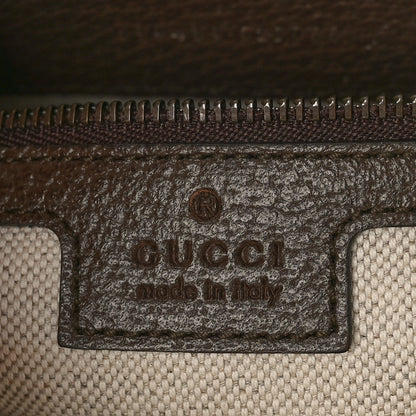 Gucci GG Supreme Monogram Textured Dollar Calfskin Web Ophidia Wristlet Shoulder Bag Beige Ebony New Acero 6 of 9