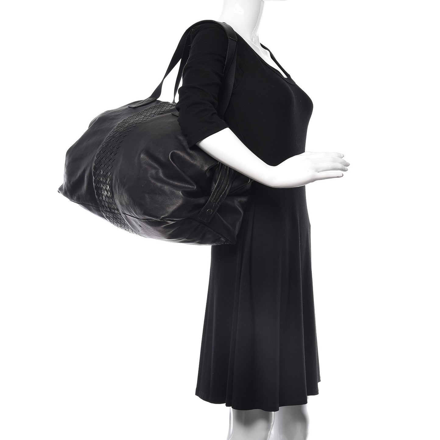 Light Calf Intrecciato Duffle Black