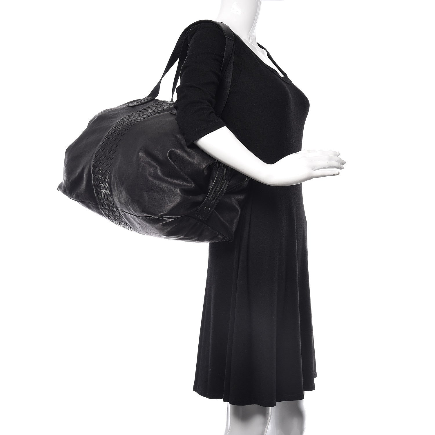 Bottega Veneta Light Calf Intrecciato Duffle Black 2 of 16