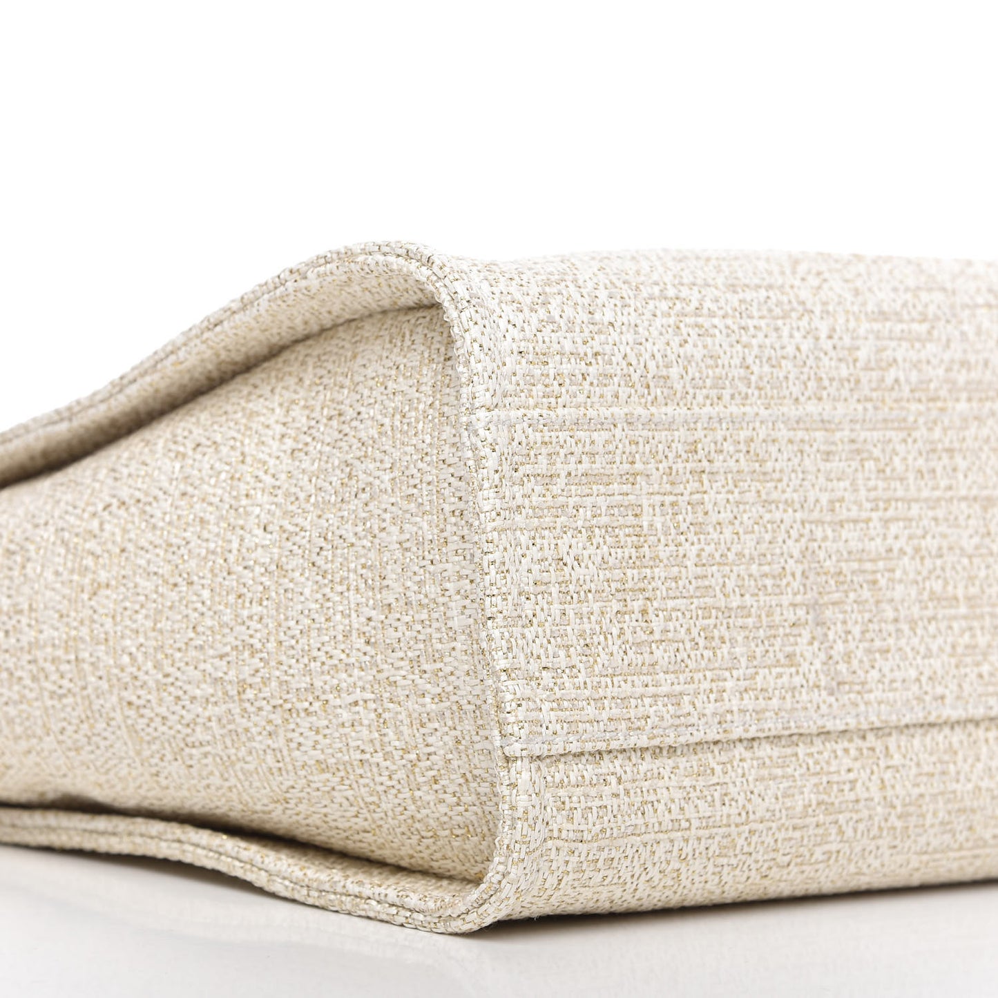 Lurex Boucle Small Deauville Tote Ivory