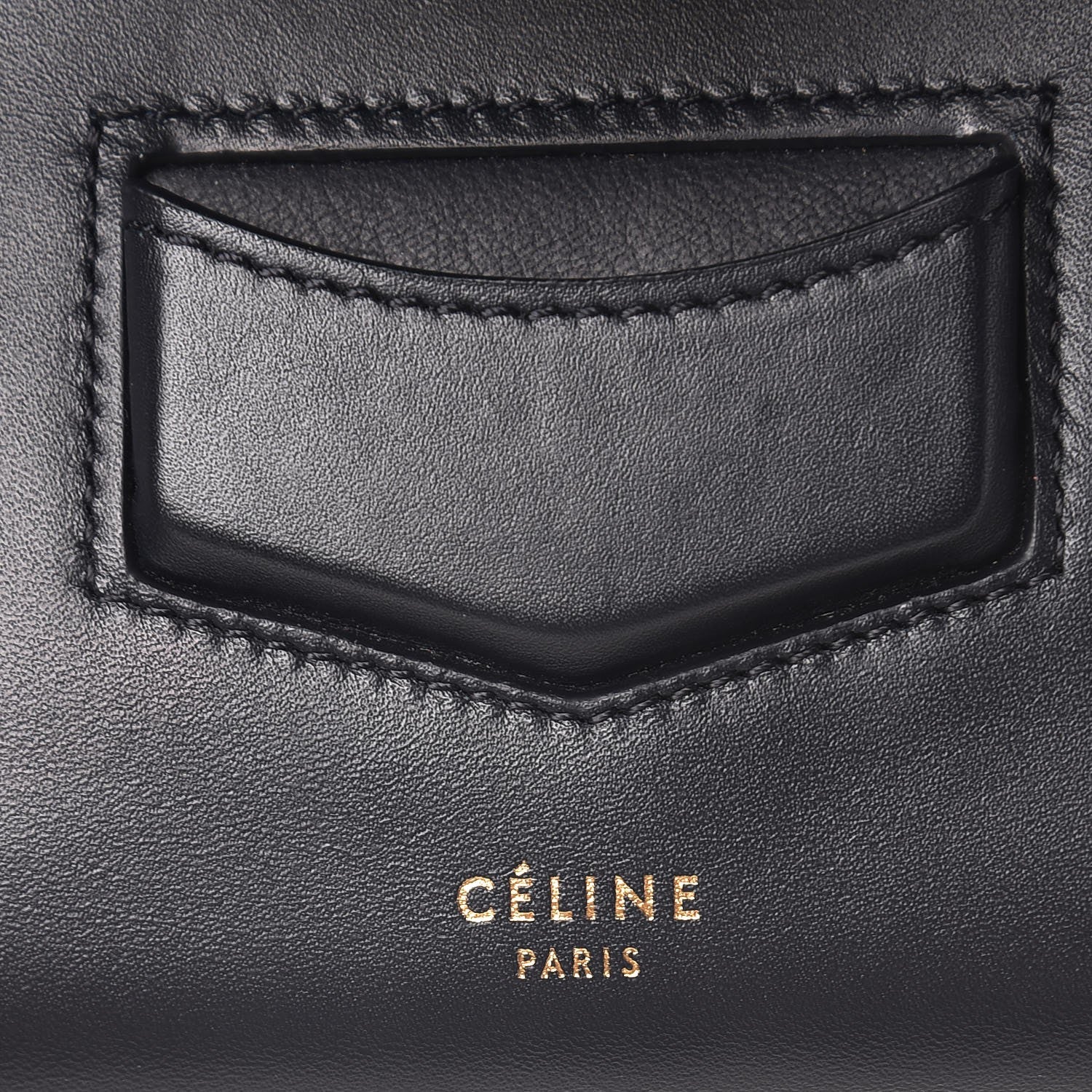 Celine Smooth Calfskin Trotteur Clutch Navy Blue Red 7 of 7