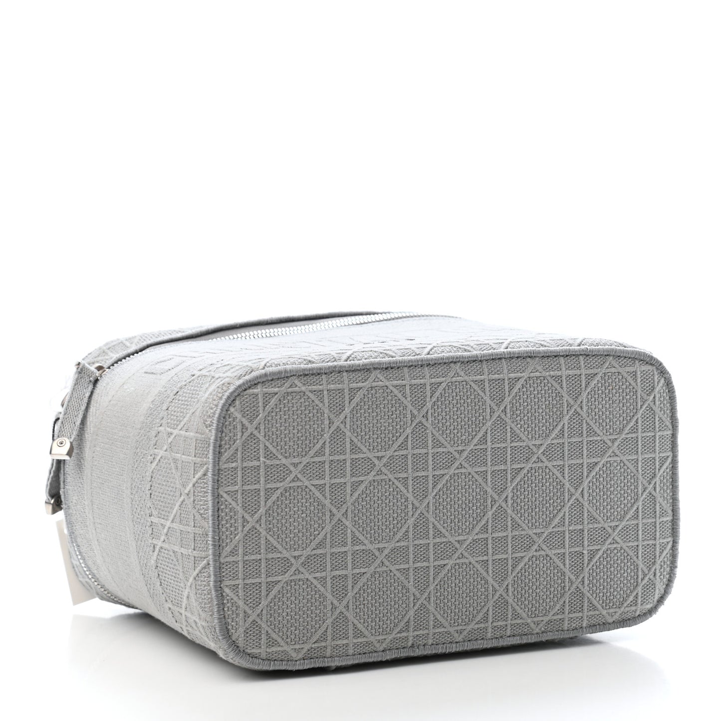 Canvas Embroidered Cannage Diortravel Vanity Case Grey