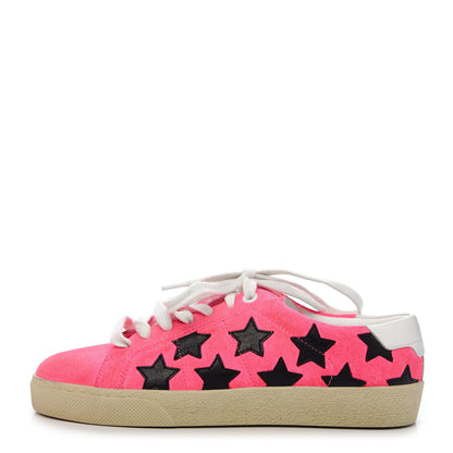 Saint Laurent Suede Star Court Sneakers 35 Pink Black 1 of 9