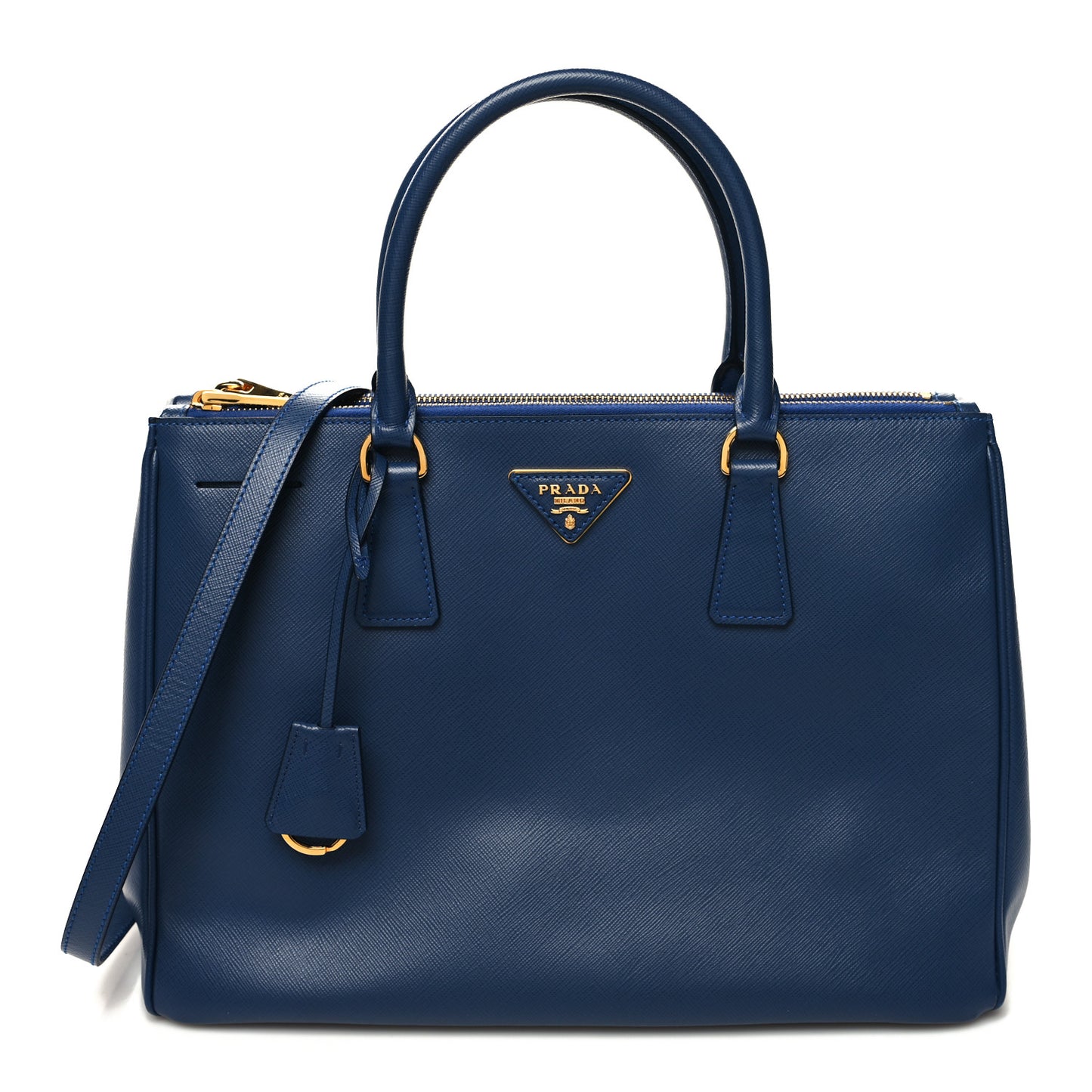Saffiano Medium Galleria Double Zip Tote Bluette