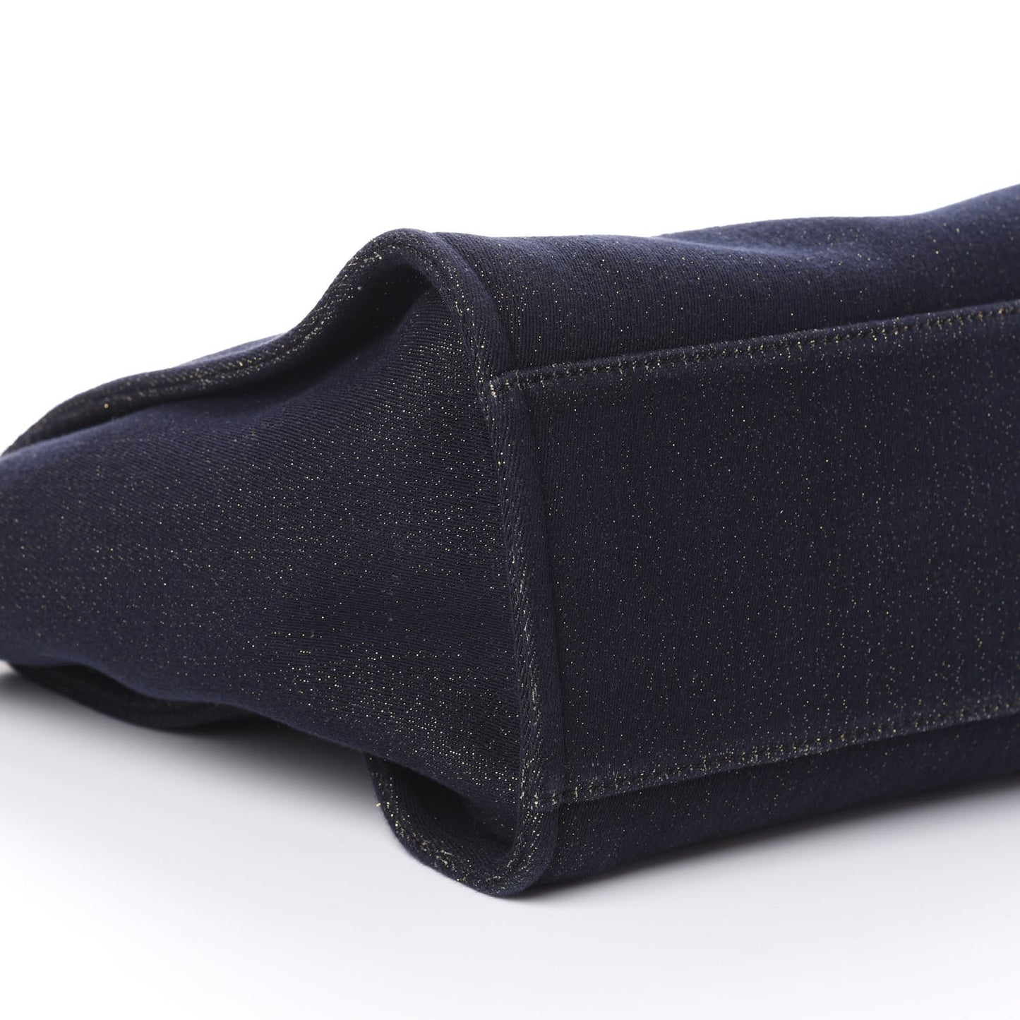 Lurex Canvas Medium Deauville Tote Navy Blue Gold