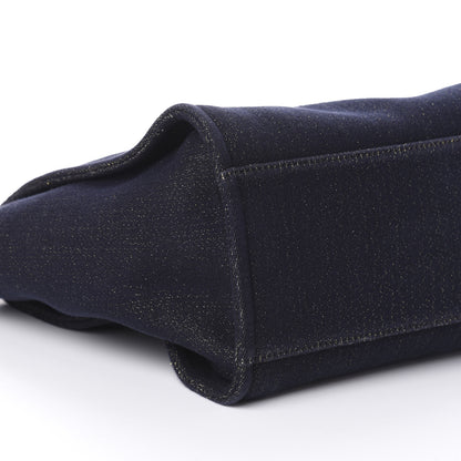 Chanel Lurex Canvas Medium Deauville Tote Navy Blue Gold 9 of 10