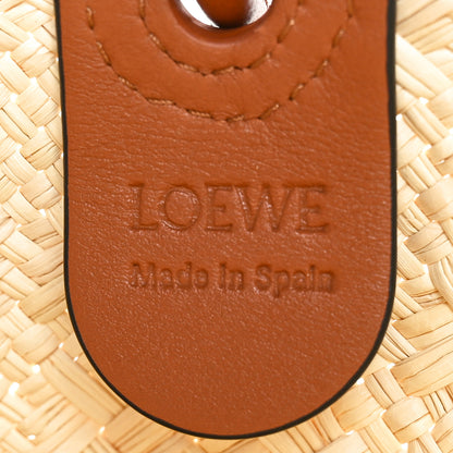 Loewe Calfskin Raffia Paulas Ibiza Small Anagram Basket Tote Bag Natural Tan 6 of 9