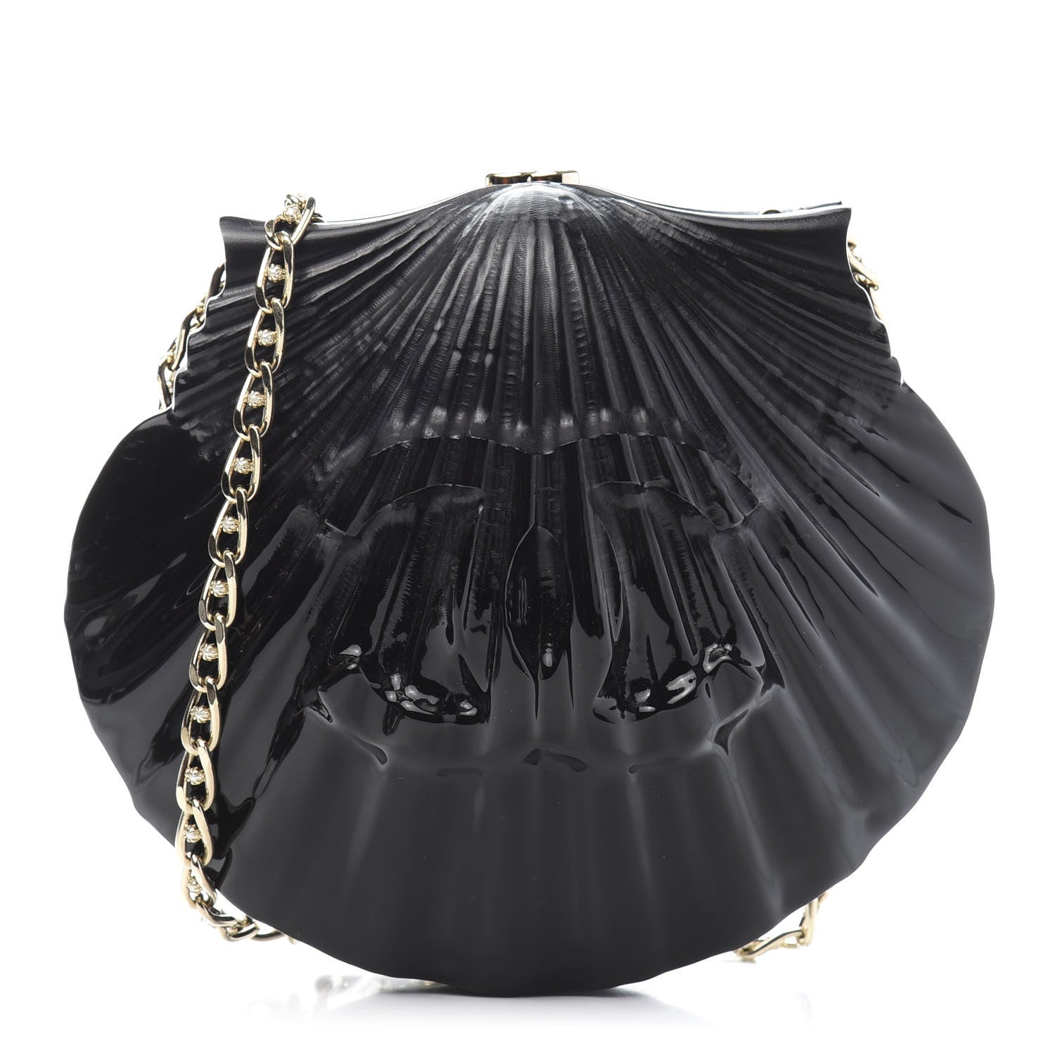 Chanel Plexiglass Evening On The Beach Shell Clutch Black 1 of 10