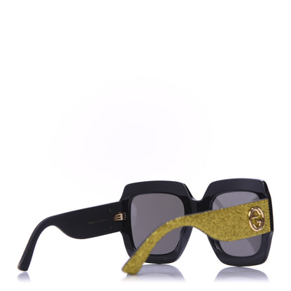 Gucci Square Frame GG0102S Sunglasses Glitter Gold 4 of 8