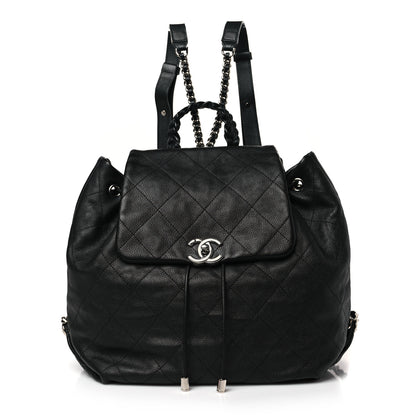 Chanel Grained Calfskin Stitched Braided With Style Backpack Black 1 of 9