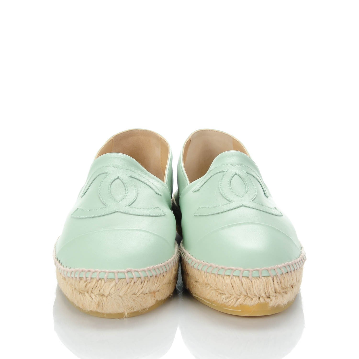 Chanel Lambskin CC Espadrilles 42 Light Green 2 of 8