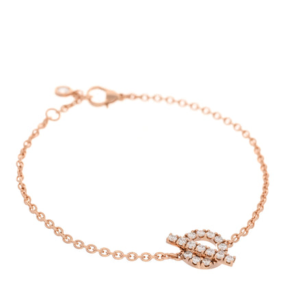 Hermes 18K Rose Gold Diamond Finesse Bracelet ST 1 of 4