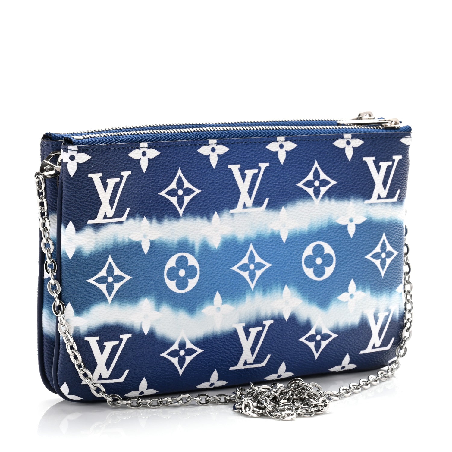 Louis Vuitton Monogram Giant Escale Double Zip Pochette Blue 3 of 13