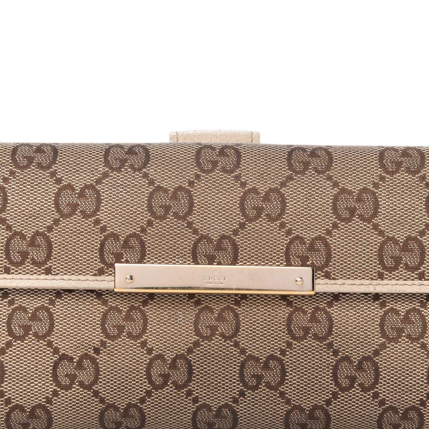 Monogram Metal Bar Continental Flap Wallet Off White