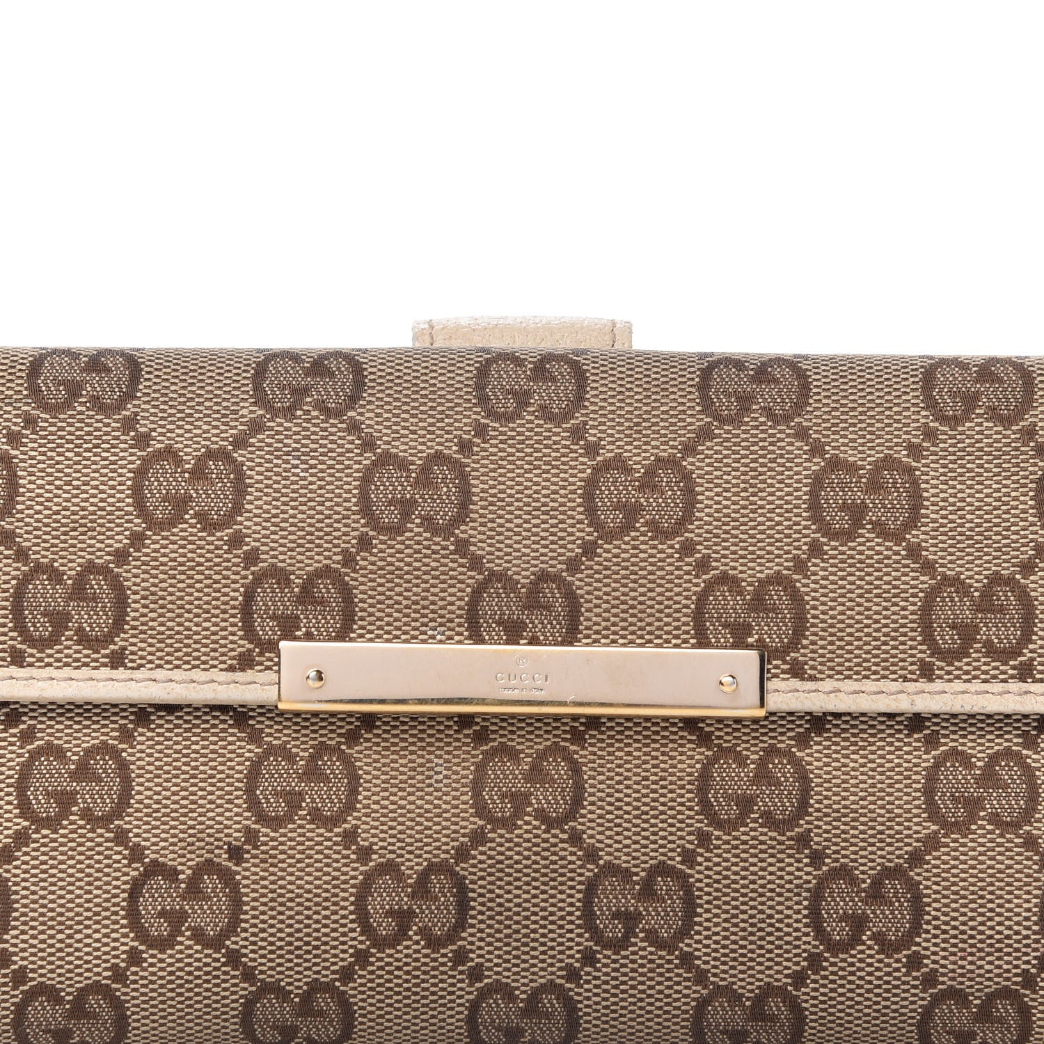 Gucci Monogram Metal Bar Continental Flap Wallet Off White 13 of 13