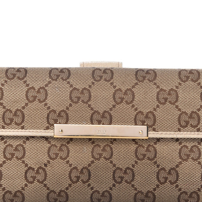 Gucci Monogram Metal Bar Continental Flap Wallet Off White 13 of 13