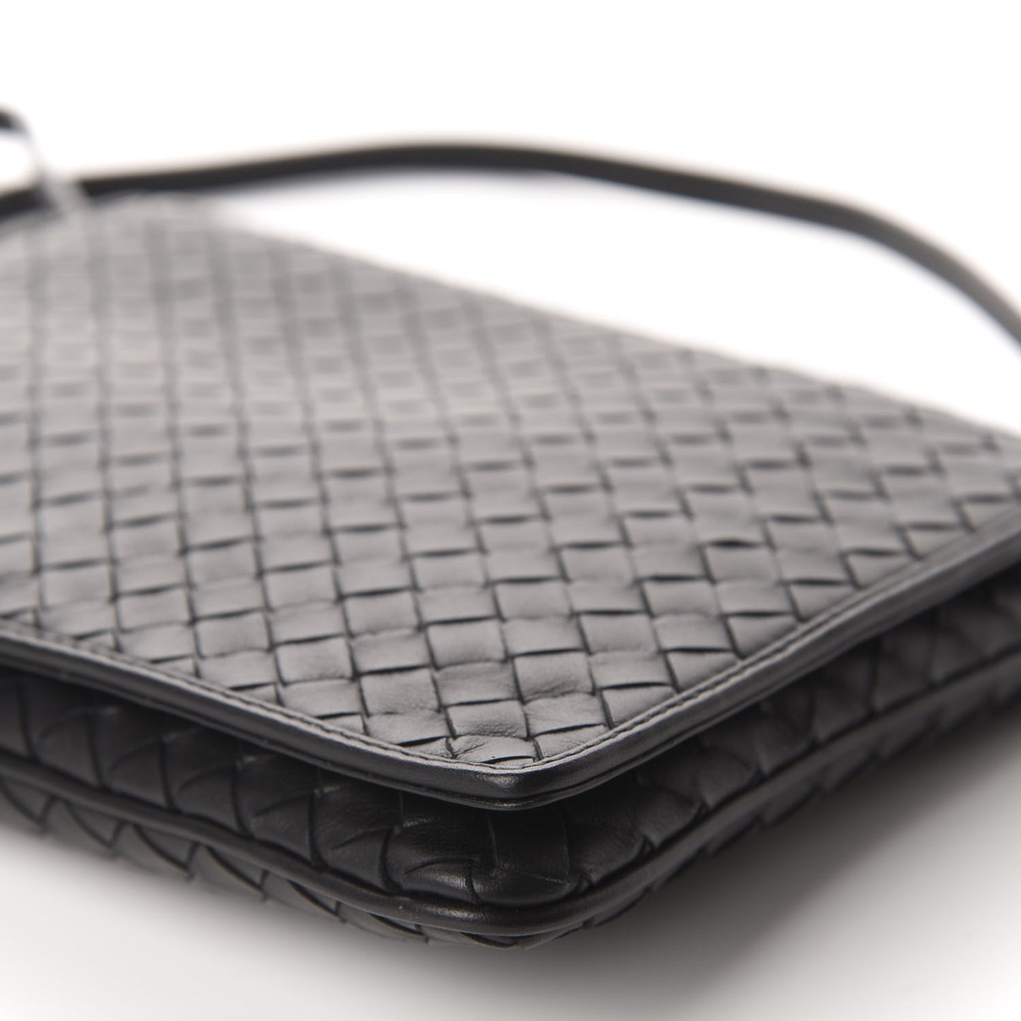 Nappa Intrecciato Flap Crossbody Black