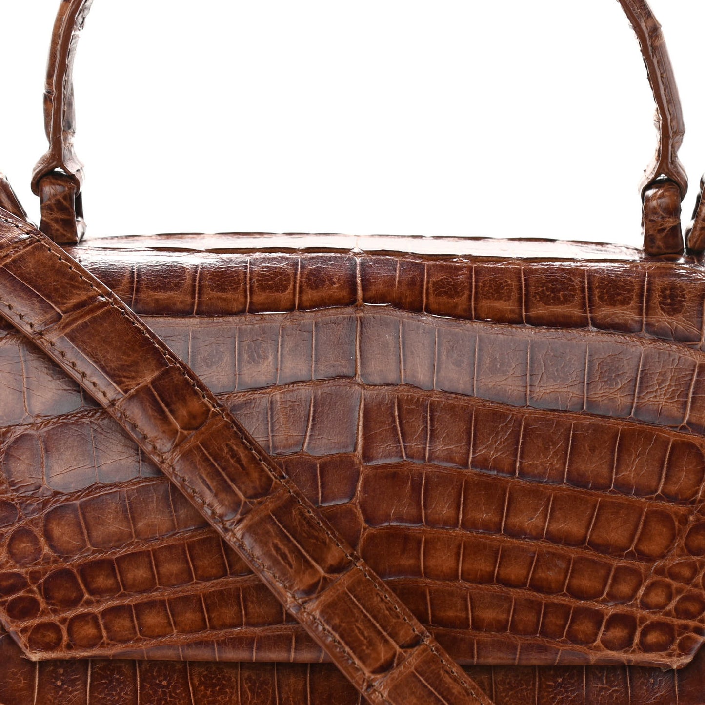 Crocodile Top Handle Brown