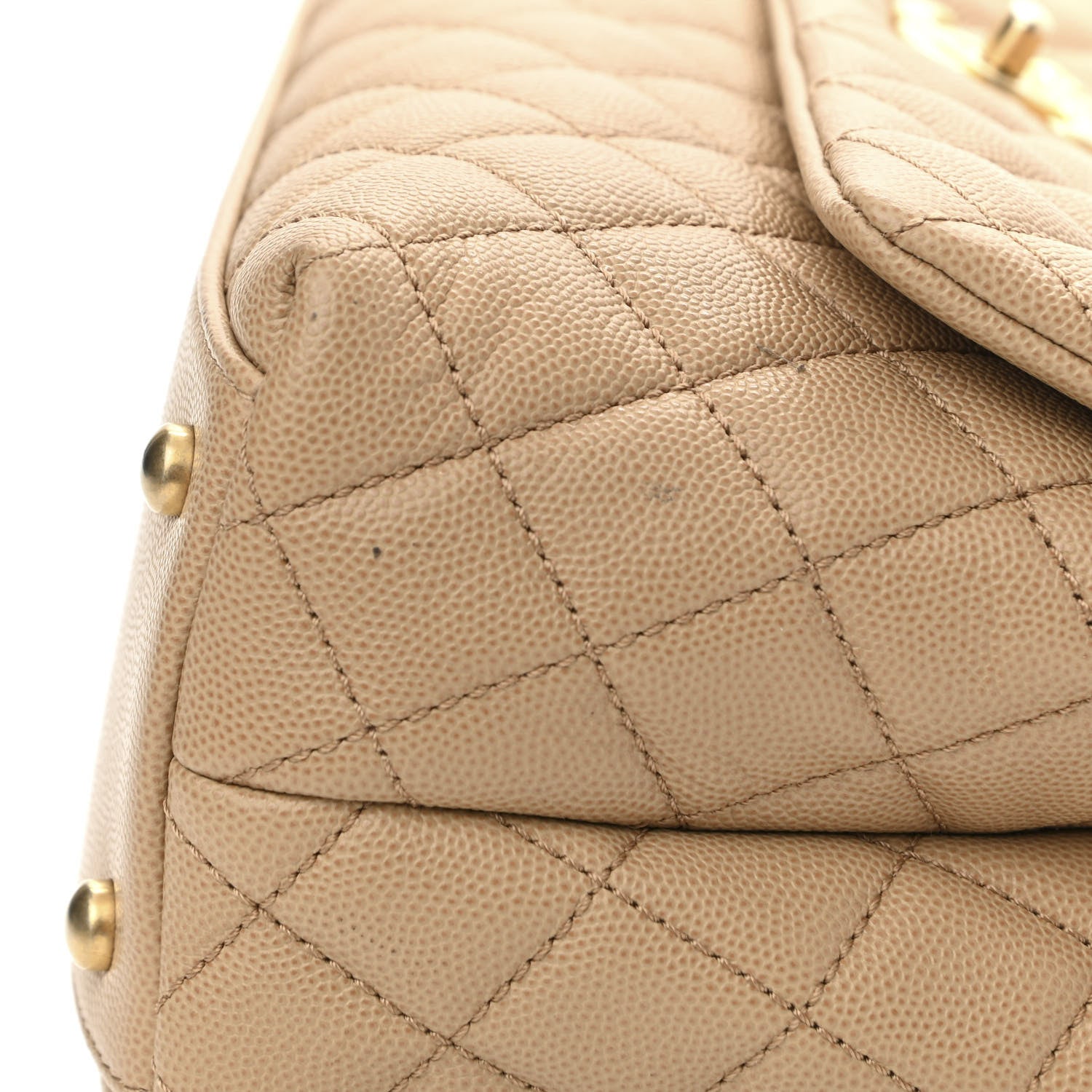 Chanel Caviar Lizard Quilted Small Coco Handle Flap Beige 11 of 13