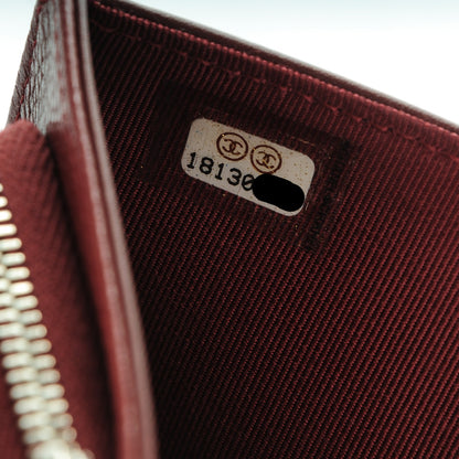 Chanel Caviar Quilted Zipped Pocket Wallet Dark Red 8 of 8