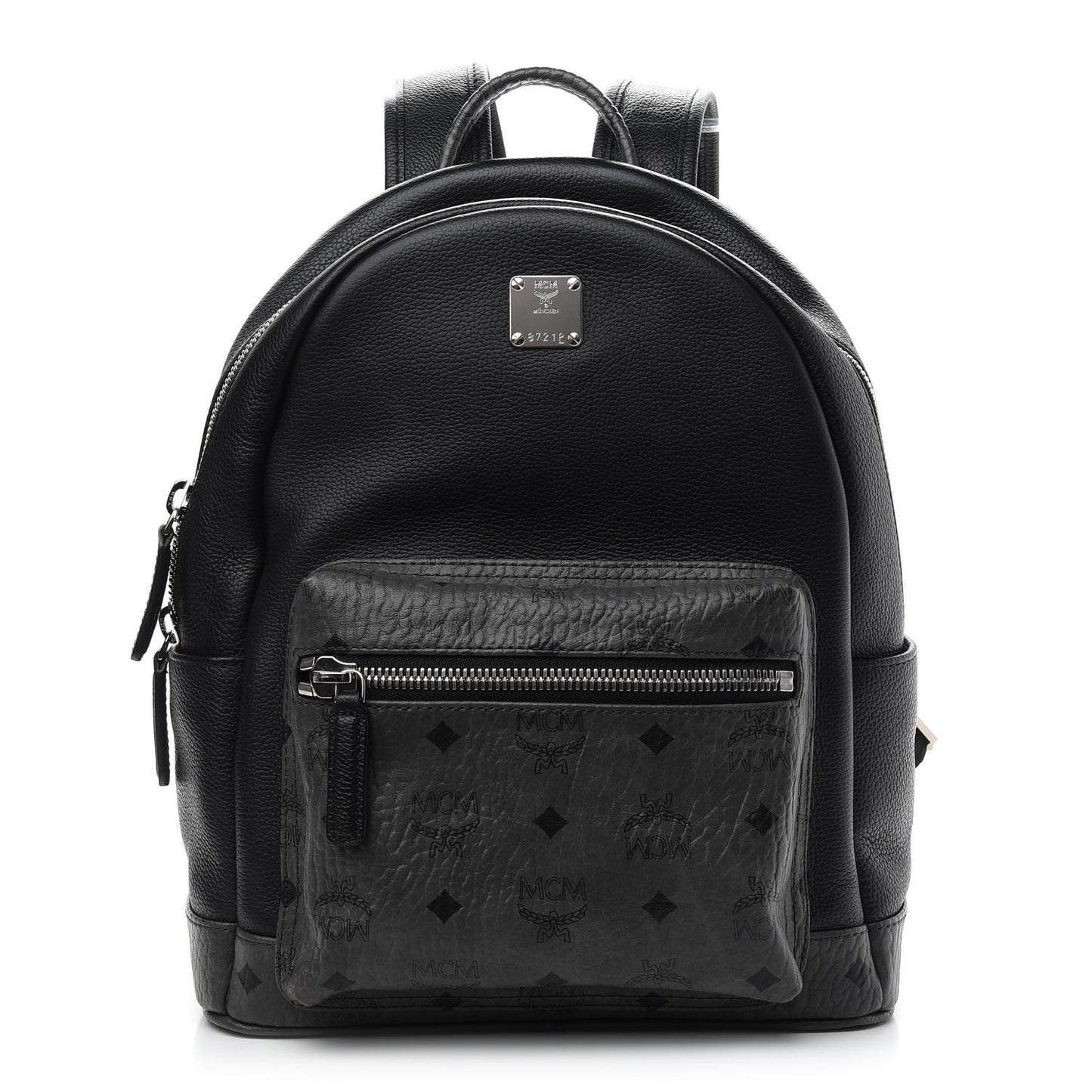 Grained Calfskin Visetos Small Stark Backpack Black