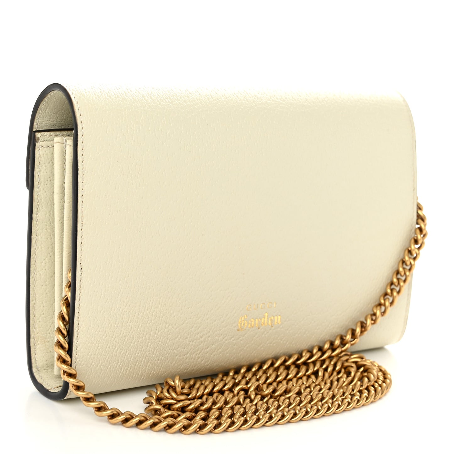 Calfskin Garden Dionysus Chain Wallet Off White