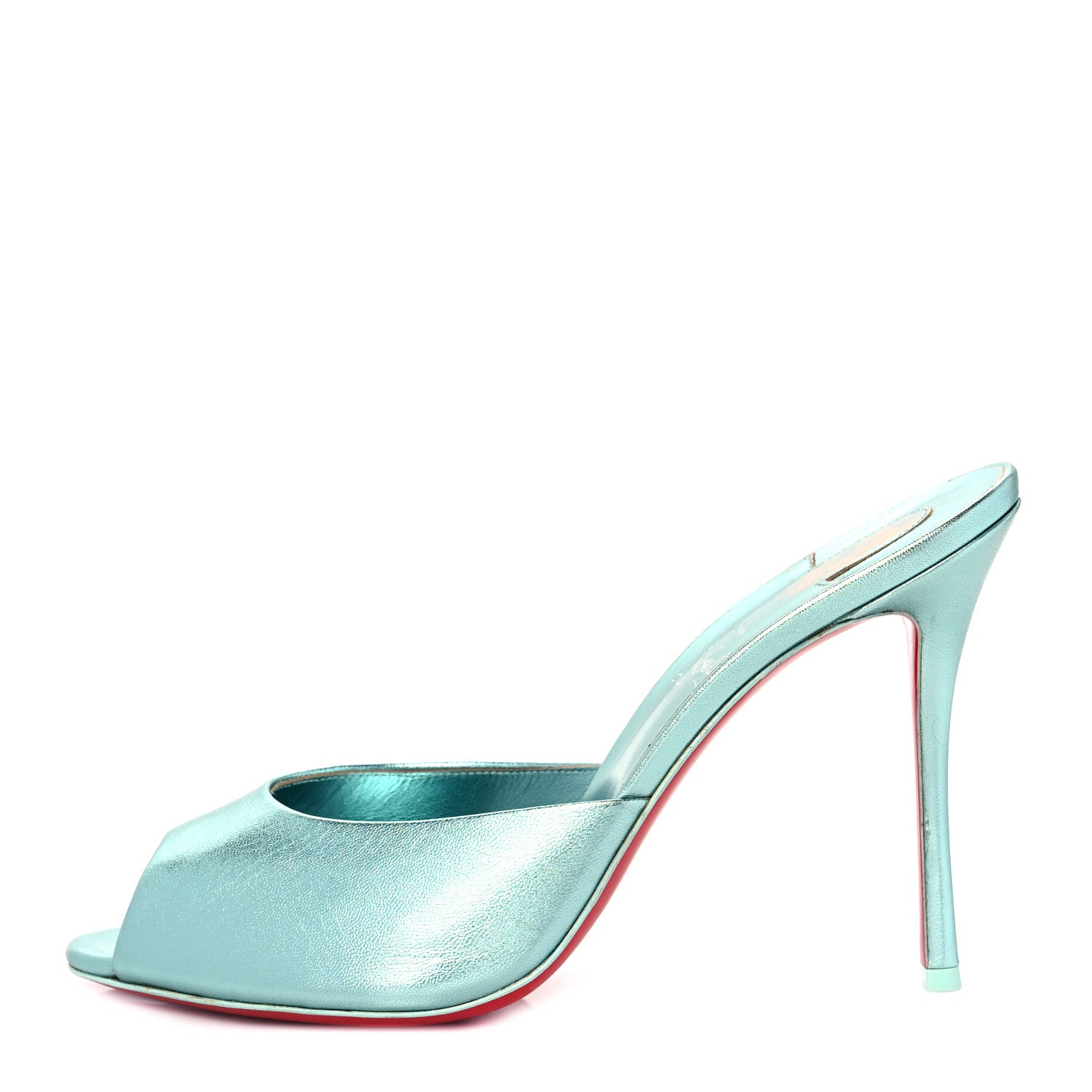 Christian Louboutin Metallic Kid Laminato Me Dolly 100 Sandals 41 Bermuda 41 1 of 7