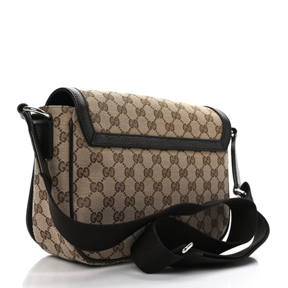 Gucci Monogram Flap Messenger Bag Beige Dark Brown 3 of 9