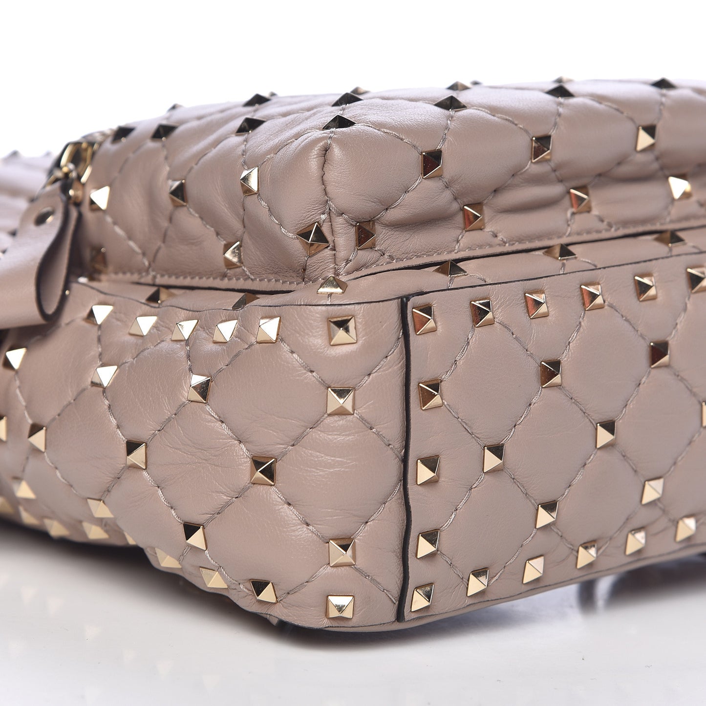 Nappa Quilted Mini Rockstud Spike Backpack Poudre