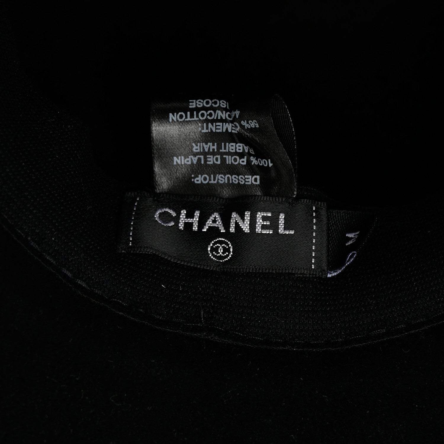 Chanel Felt Fedora Hat M Black 8 of 8