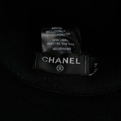 Chanel Felt Fedora Hat M Black 8 of 8