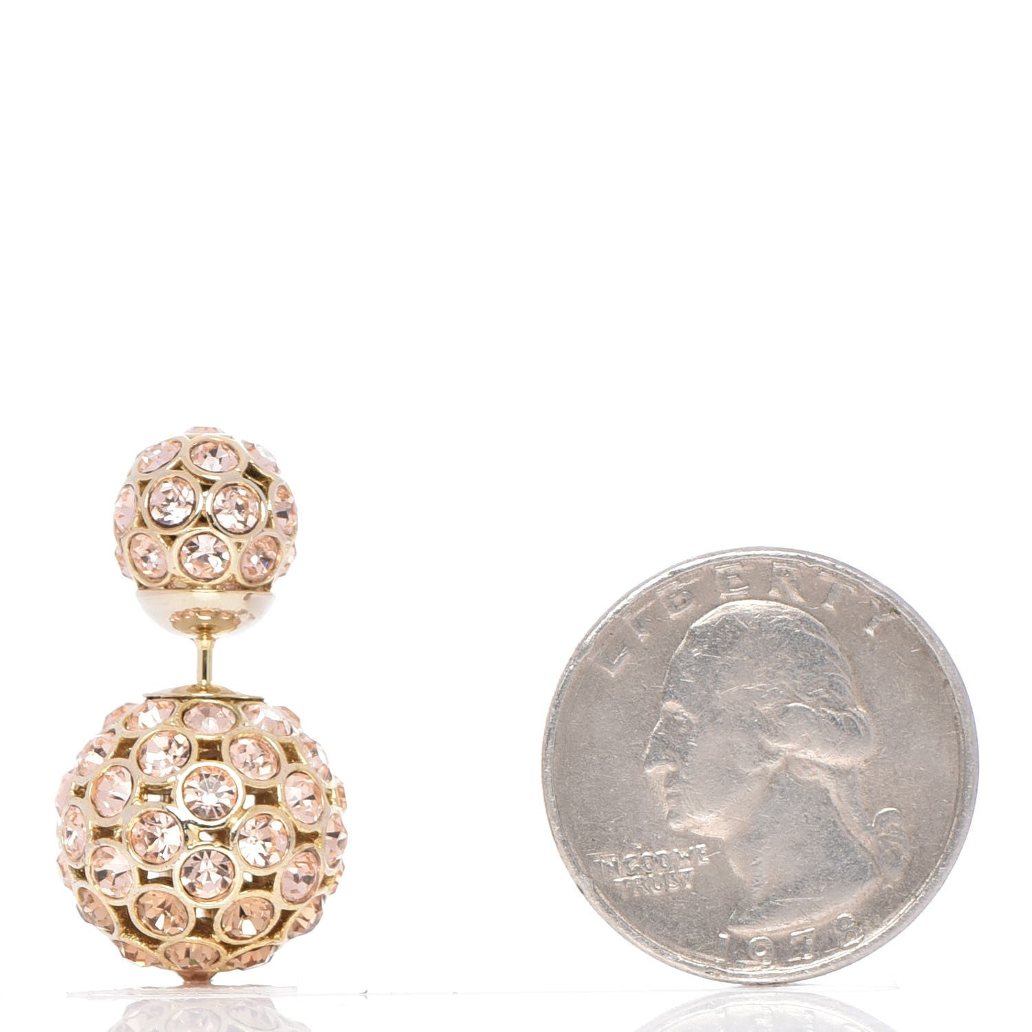 Christian Dior Crystal Mise En Dior Tribal Earrings Light Pink Gold 2 of 5