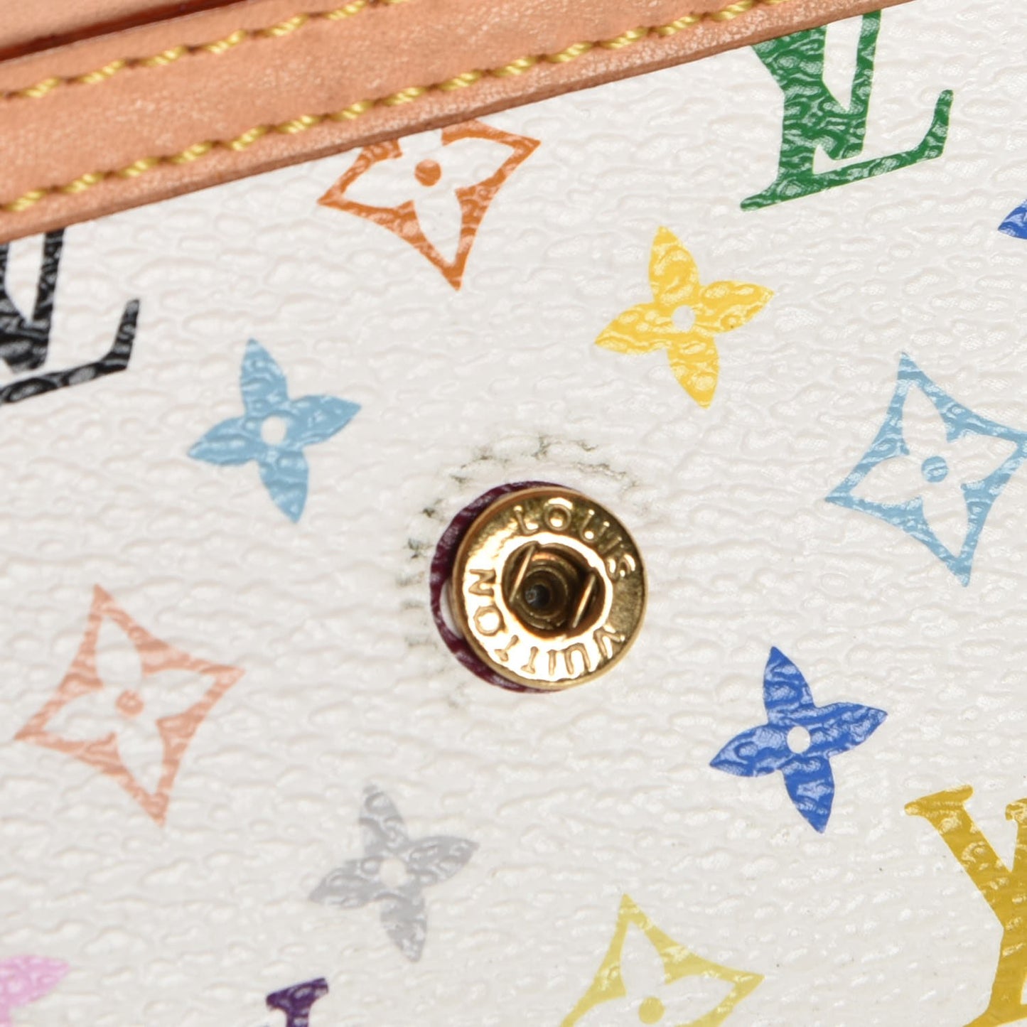 Monogram Multicolor Porte-Monnaie Plat Coin Purse White