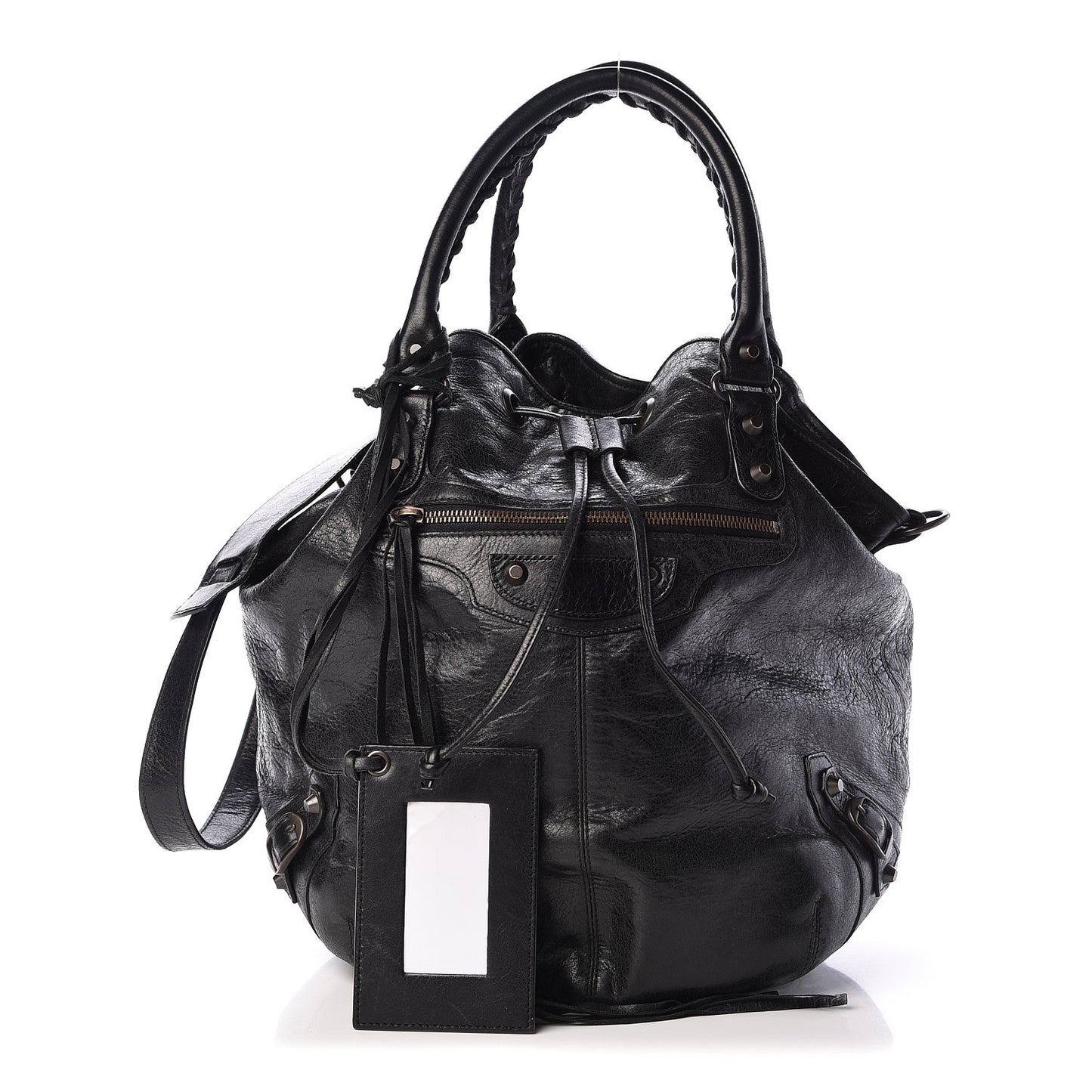 Agneau Classic Hardware Pompon Black