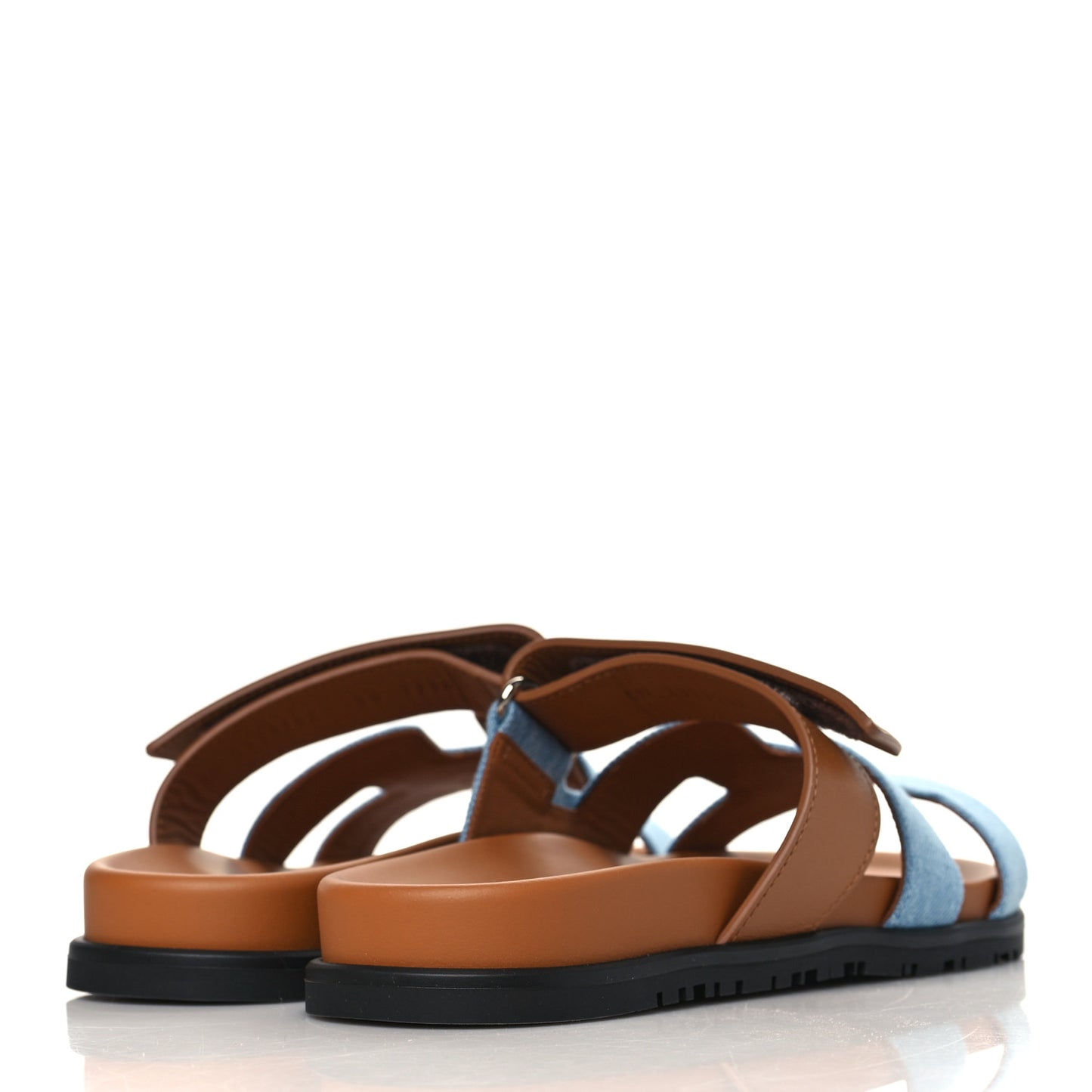 Denim Calfskin Womens Chypre Sandals 38 Bleu Clair Naturel