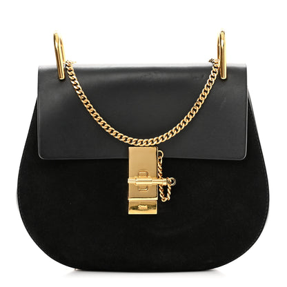 Chloe Suede Smooth Calfskin Drew Shoulder Bag Black 1 of 10