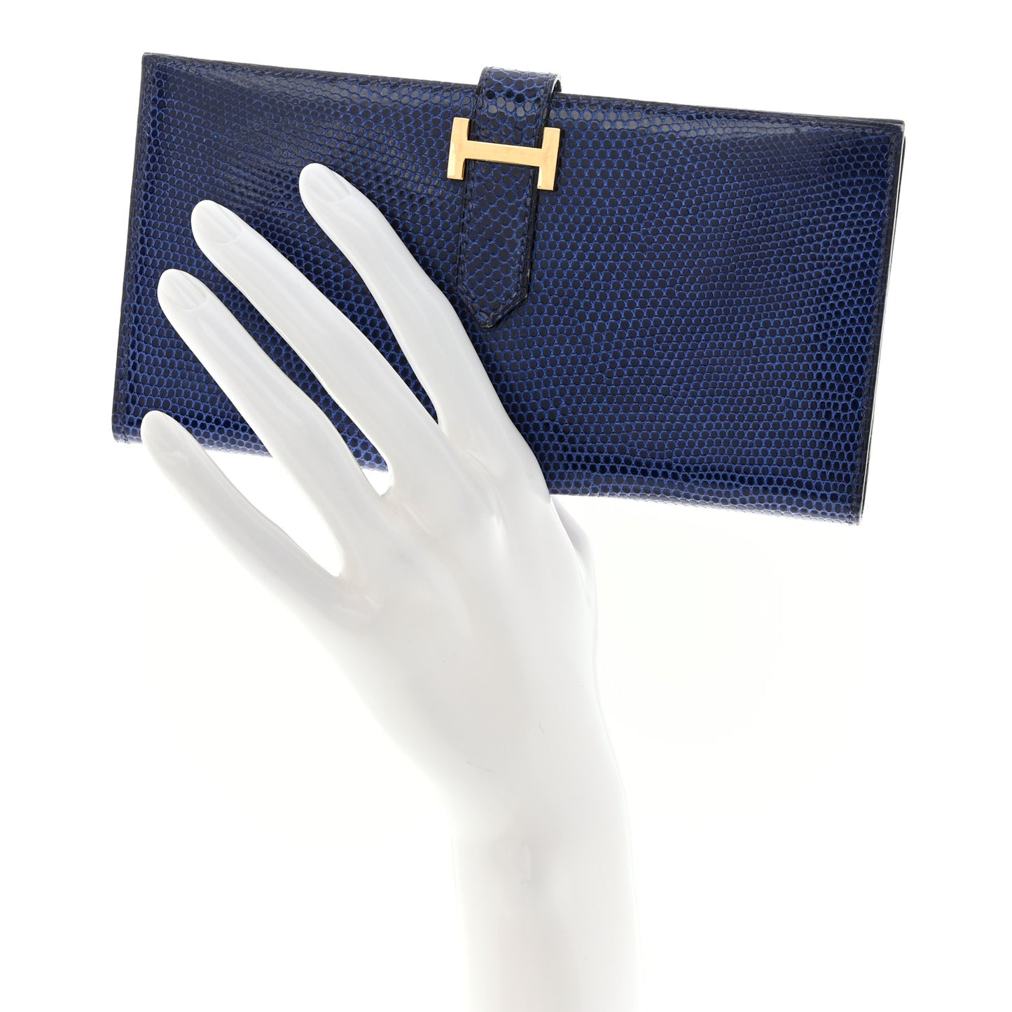Lizard Bearn Gusset Wallet Bleu Saphir