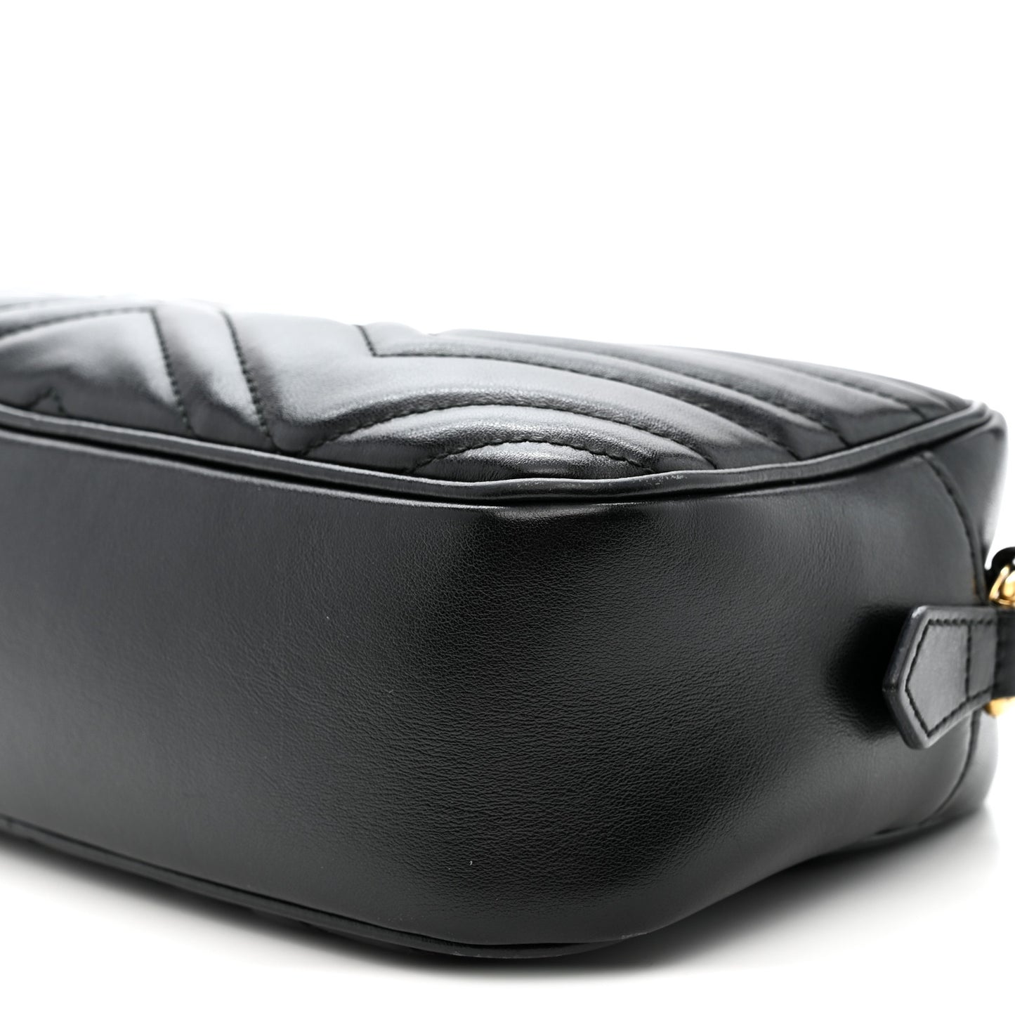Calfskin Matelasse Small GG Marmont Chain Shoulder Bag Black